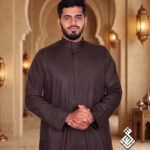 SHIAAR men's dark brown thobe