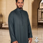 SHIAAR men's dark green thobe
